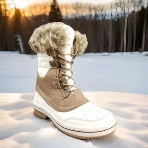 Mix No. 6 Bellet Women's Snow Boots White/Tan Size US-7